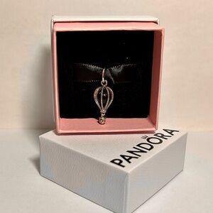 PANDORA Blue Hot Air Balloon Travel Charm Sterling Silver Man-Made Crystal